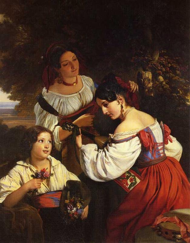 Franz Xaver Winterhalter Roman Genre Scene oil painting image